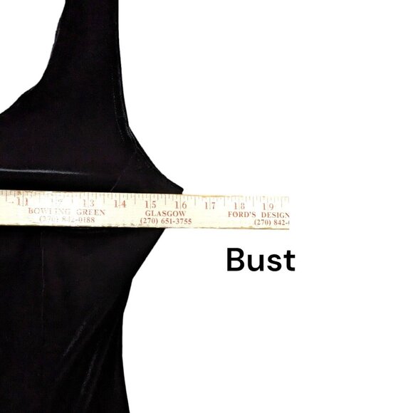 Vintage Benson Smith Dress Women's 11/12 Black Velvet Lace Up Goth Pleated - Picture 11 of 11